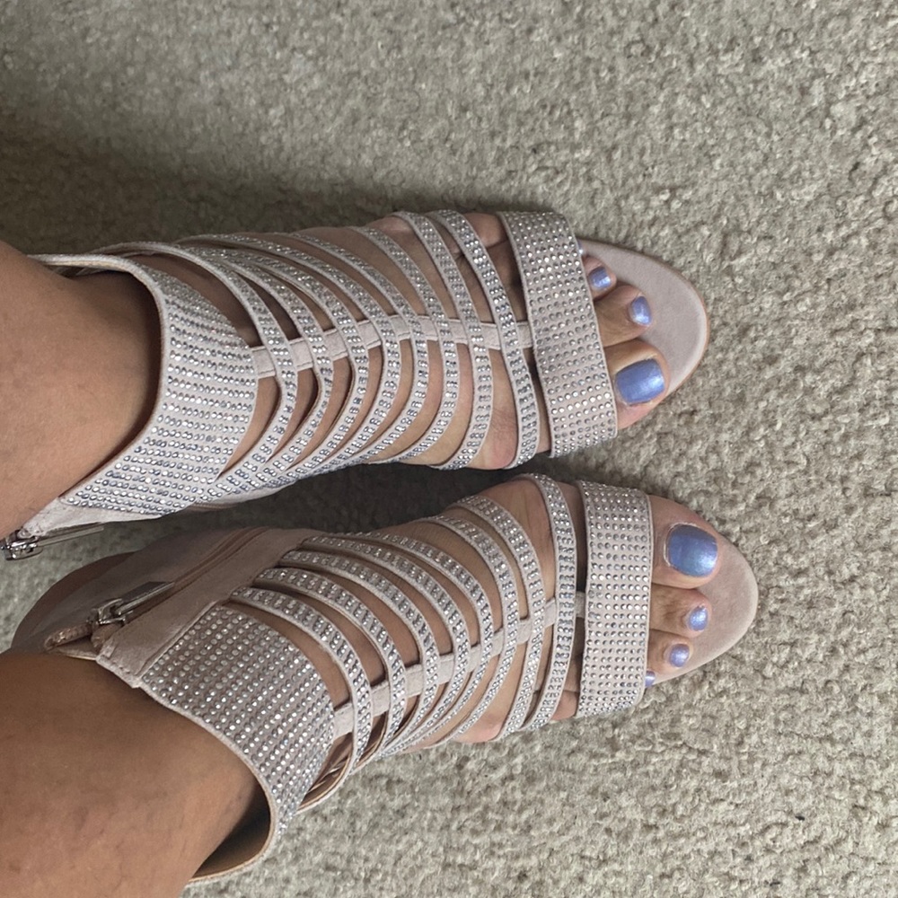 Vince Camuto suede studded strappy sandals